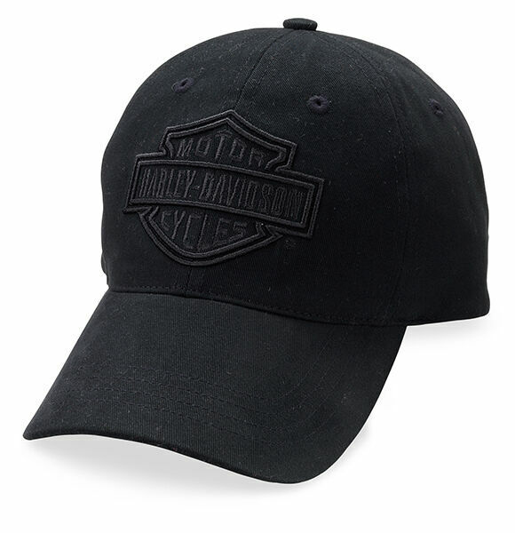 Cappello Harley Davidson baseball nero con logo Bar Shield ricamato