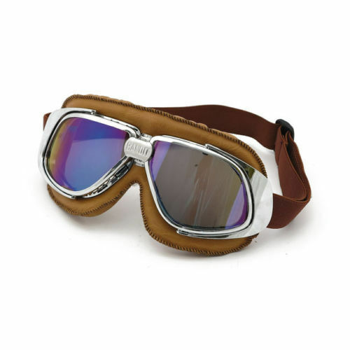 Occhiali da moto Bandit Aviator marroni stile Cafe Racer